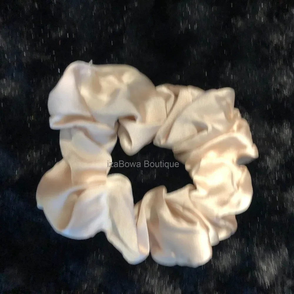 Light Beige Satin Scrunchie  SC2675  Handmade NWT Boutique